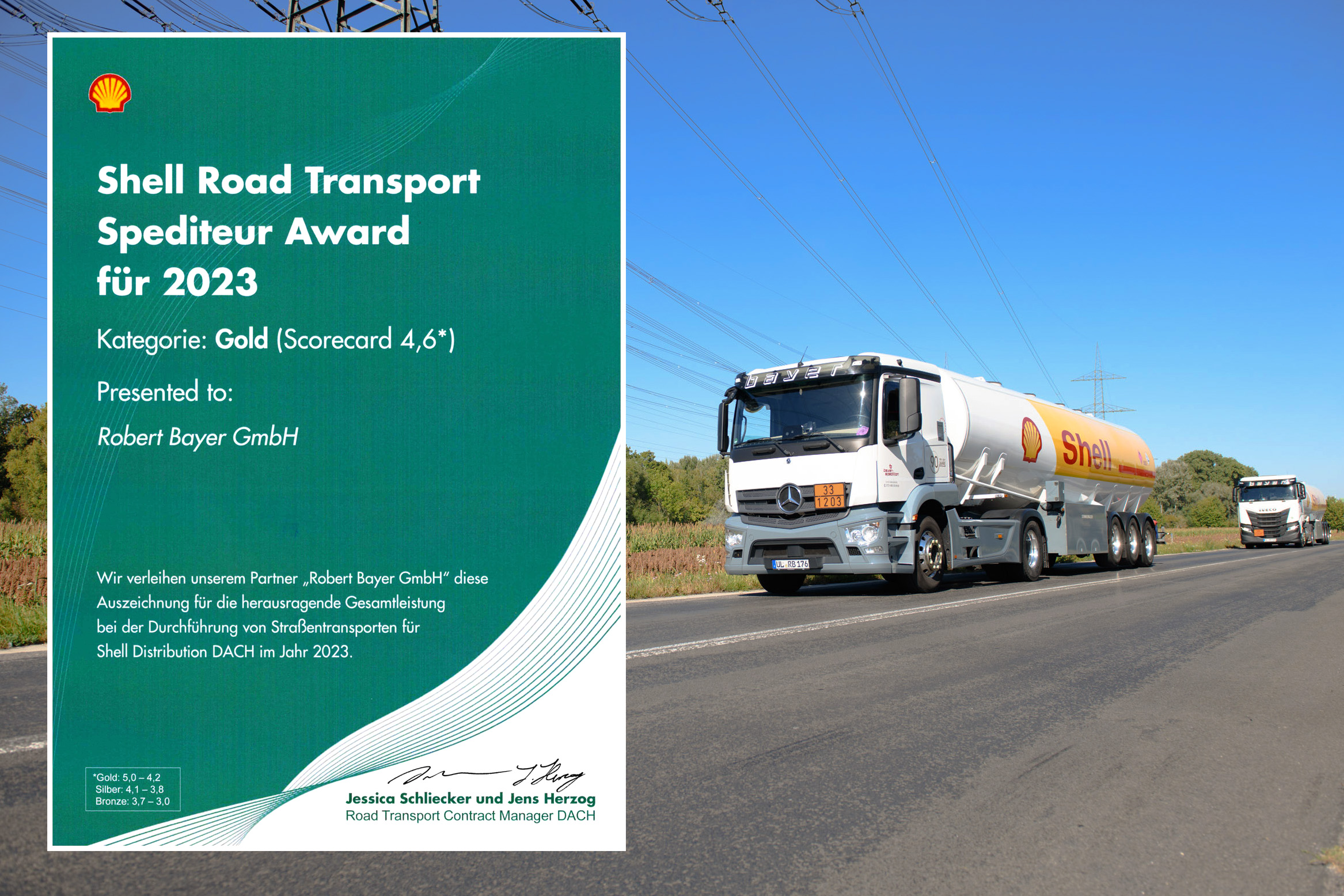 Zertifikat Shell Road Transport Spediteur Award 2023 Zertifikat Shell Road Transport Spediteur Award 2023